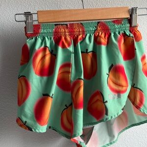 BOA Athletic Split Shorts- Green with peaches 🍑